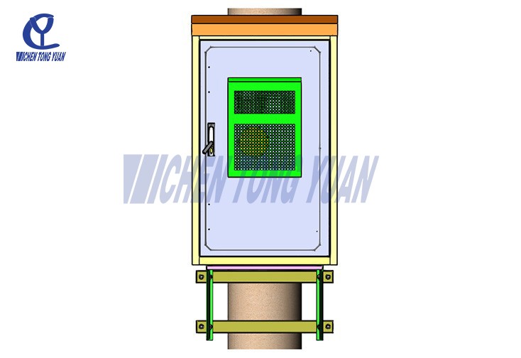 Pole mounted outdoor telecom equipment cabinet